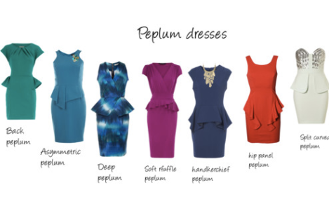 different types of peplums on dresses 
